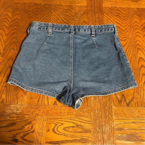 Free People Bridgette Denim Mini Shortie Shorts Sz 29 Button Fly - Picture 10 of 13